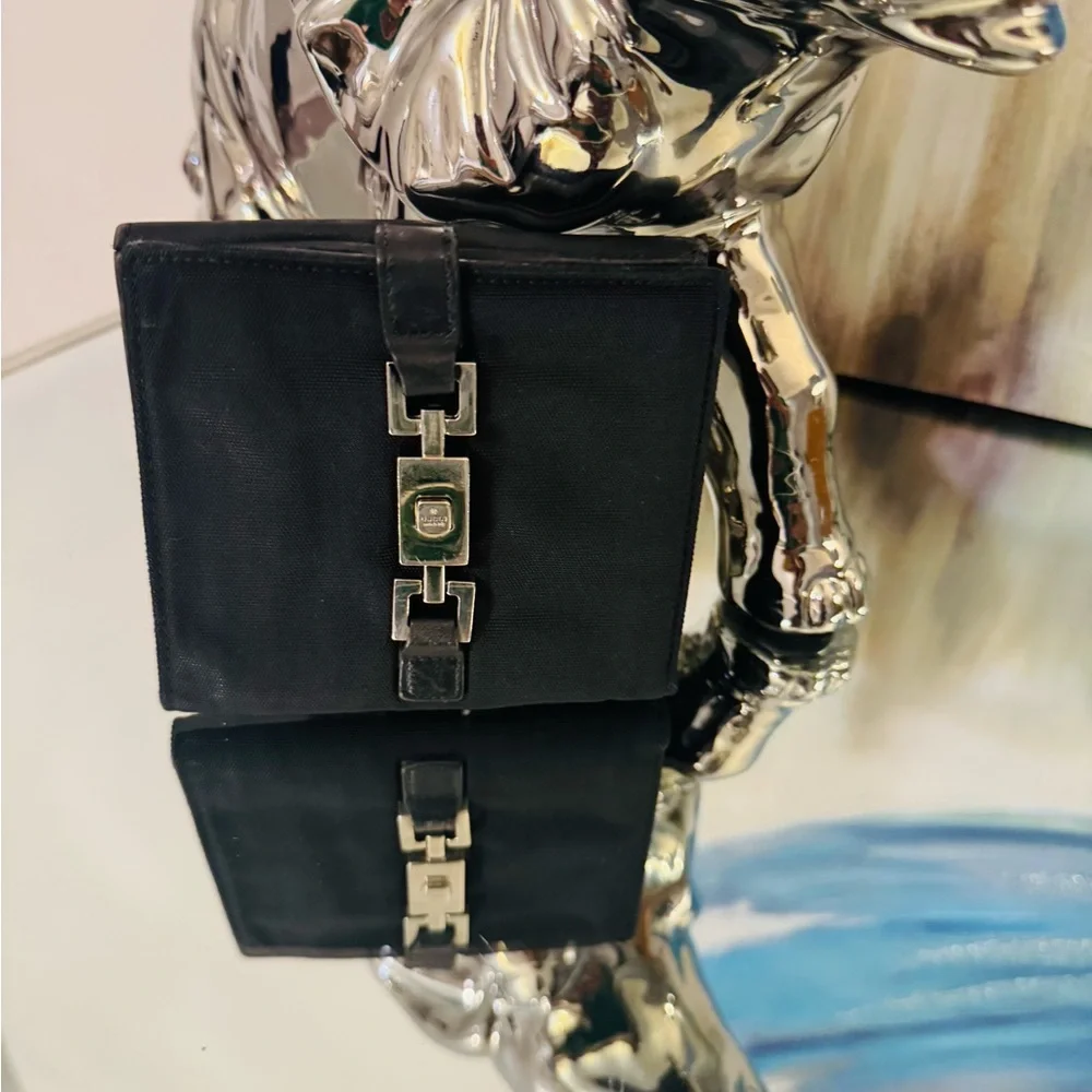 Gucci Piston Lock Black Wallet Vintage - Picture 3 of 10